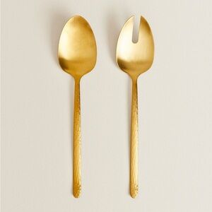 Zara Home Set of Gold Steel Salad Flatware ( set of 2)